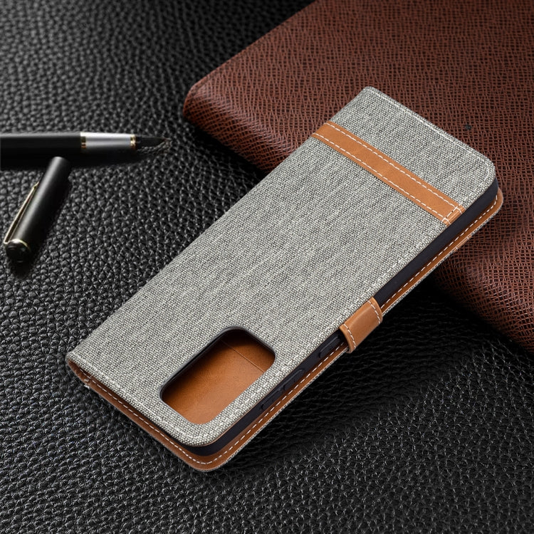 For Samsung Galaxy A72 5G / 4G Color Matching Denim Texture Horizontal Flip Leather Case with Holder & Card Slots & Wallet & Lanyard