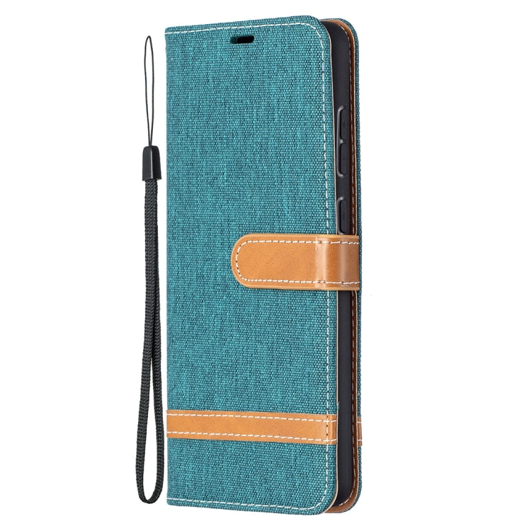 For Samsung Galaxy A72 5G / 4G Color Matching Denim Texture Horizontal Flip Leather Case with Holder & Card Slots & Wallet & Lanyard