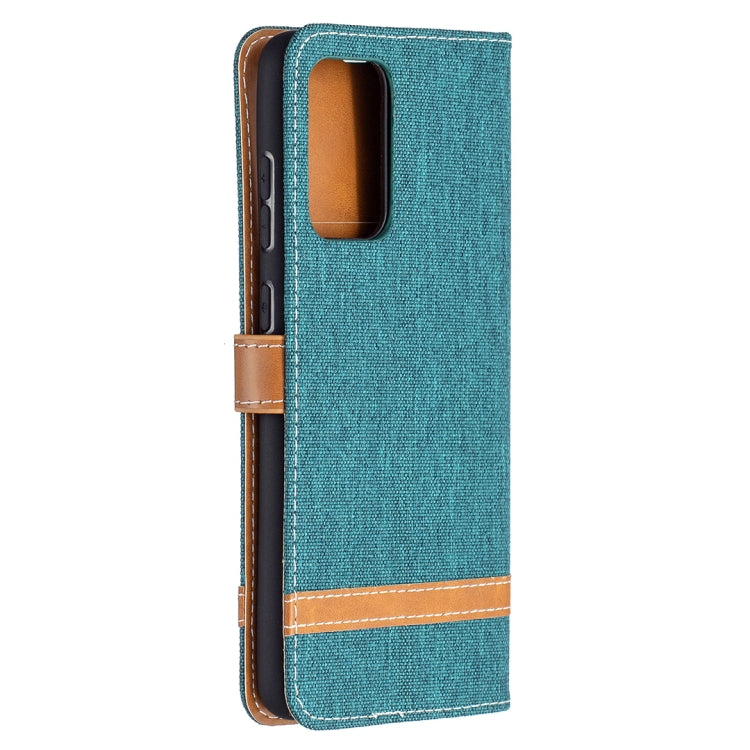 For Samsung Galaxy A72 5G / 4G Color Matching Denim Texture Horizontal Flip Leather Case with Holder & Card Slots & Wallet & Lanyard
