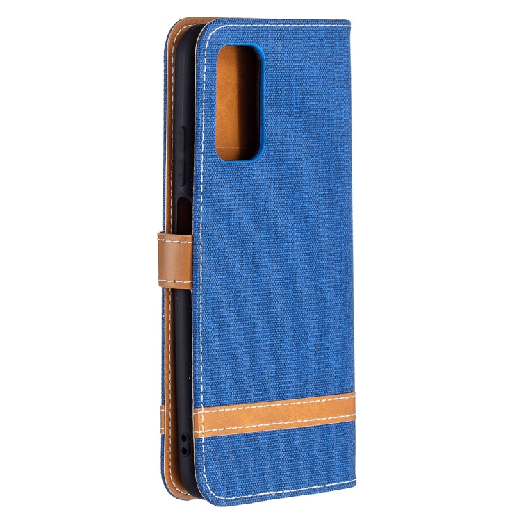 For Xiaomi Poco M3 Color Matching Denim Texture Horizontal Flip Leather Case with Holder & Card Slots & Wallet & Lanyard