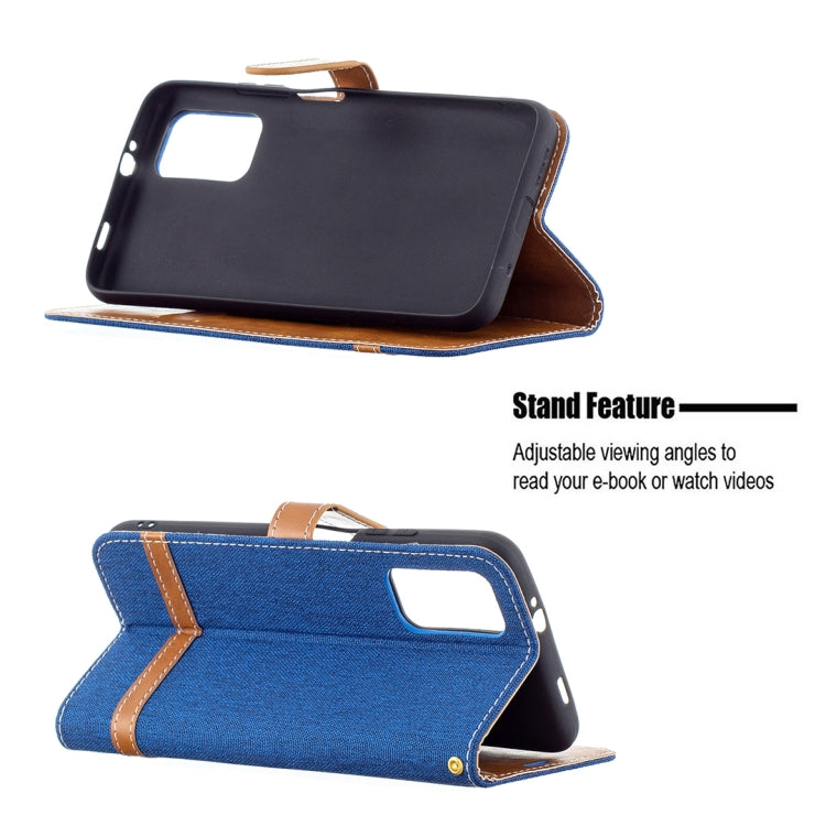 For Xiaomi Poco M3 Color Matching Denim Texture Horizontal Flip Leather Case with Holder & Card Slots & Wallet & Lanyard