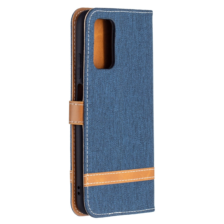 For Xiaomi Poco M3 Color Matching Denim Texture Horizontal Flip Leather Case with Holder & Card Slots & Wallet & Lanyard