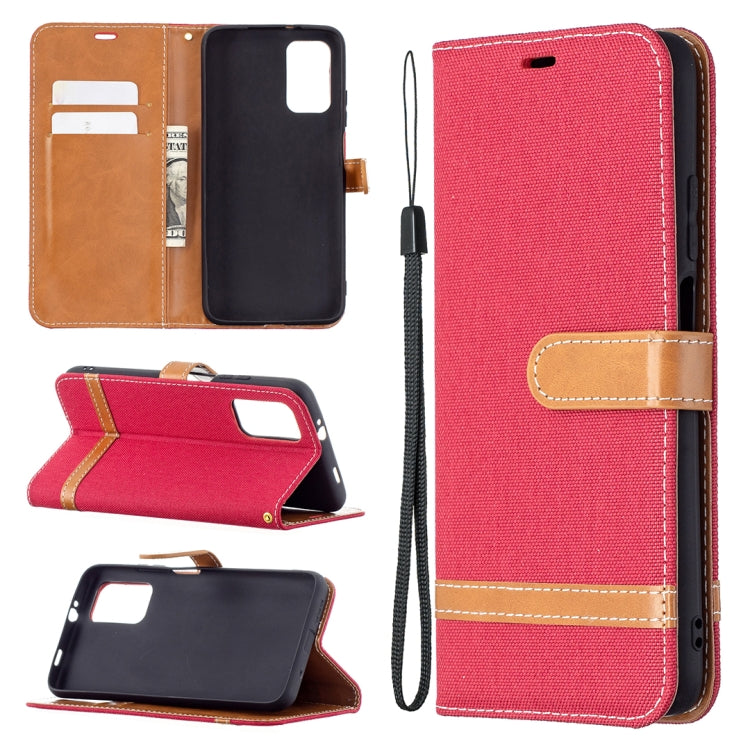 For Xiaomi Poco M3 Color Matching Denim Texture Horizontal Flip Leather Case with Holder & Card Slots & Wallet & Lanyard