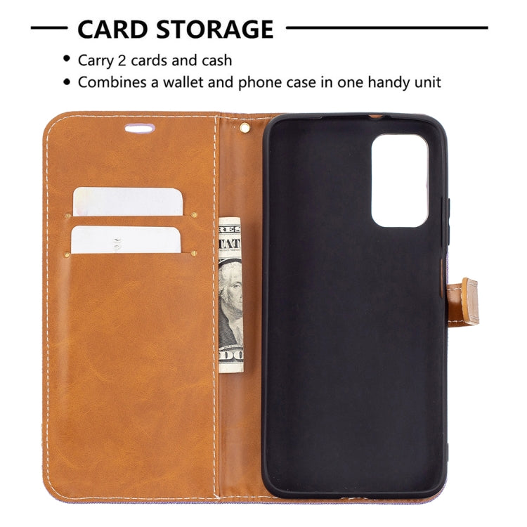 For Xiaomi Poco M3 Color Matching Denim Texture Horizontal Flip Leather Case with Holder & Card Slots & Wallet & Lanyard