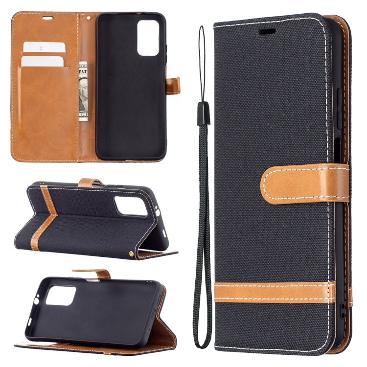 For Xiaomi Poco M3 Color Matching Denim Texture Horizontal Flip Leather Case with Holder & Card Slots & Wallet & Lanyard