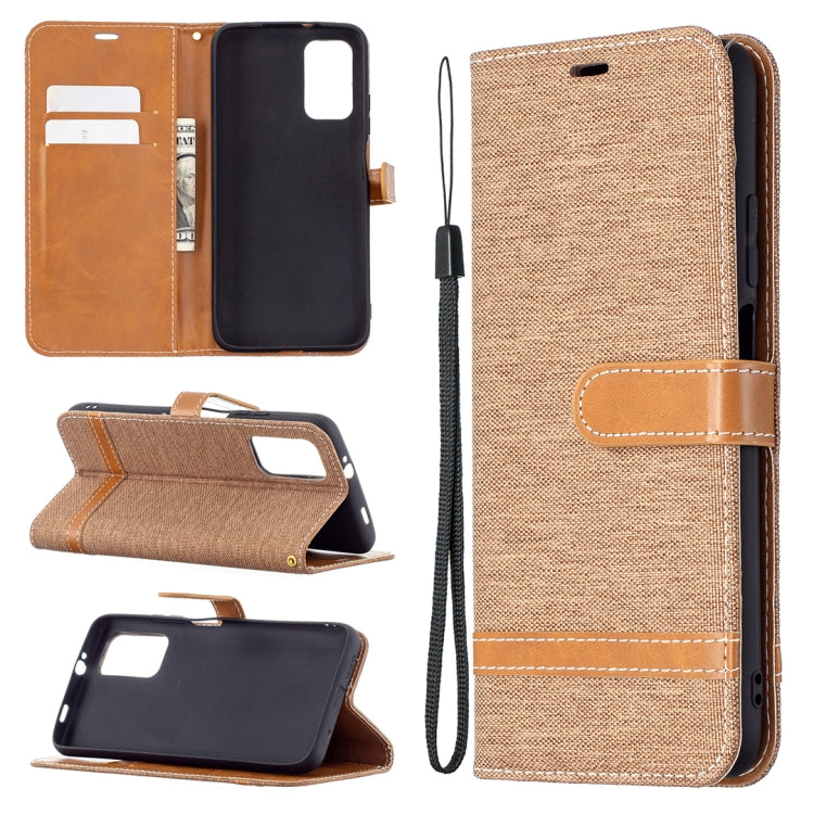 For Xiaomi Poco M3 Color Matching Denim Texture Horizontal Flip Leather Case with Holder & Card Slots & Wallet & Lanyard