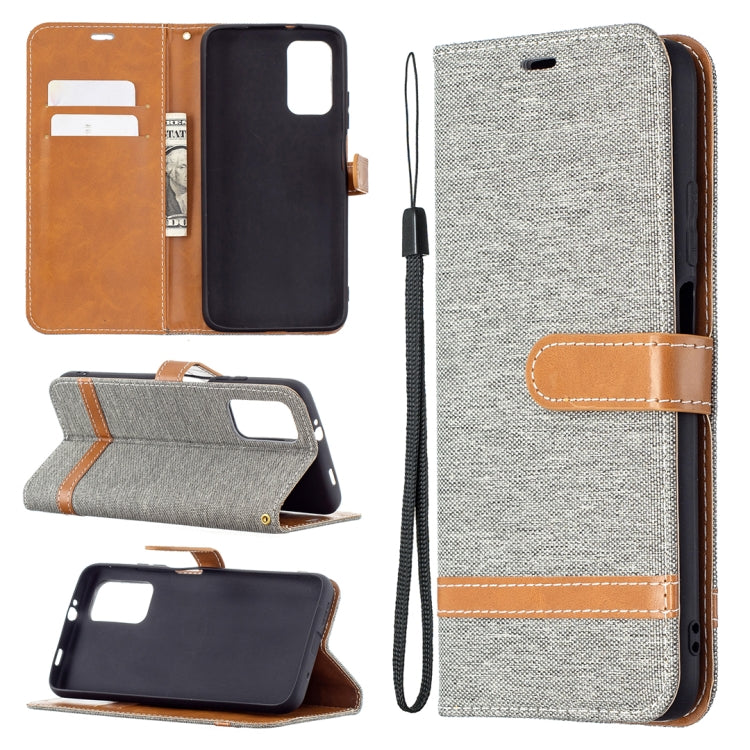 For Xiaomi Poco M3 Color Matching Denim Texture Horizontal Flip Leather Case with Holder & Card Slots & Wallet & Lanyard