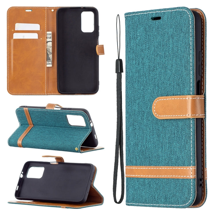 For Xiaomi Poco M3 Color Matching Denim Texture Horizontal Flip Leather Case with Holder & Card Slots & Wallet & Lanyard