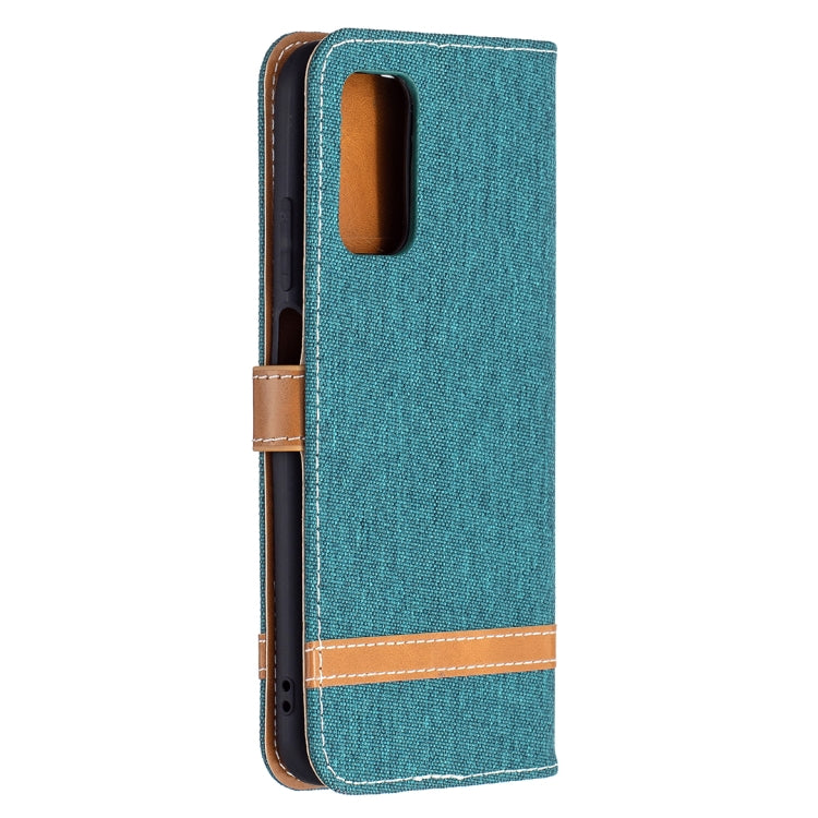 For Xiaomi Poco M3 Color Matching Denim Texture Horizontal Flip Leather Case with Holder & Card Slots & Wallet & Lanyard