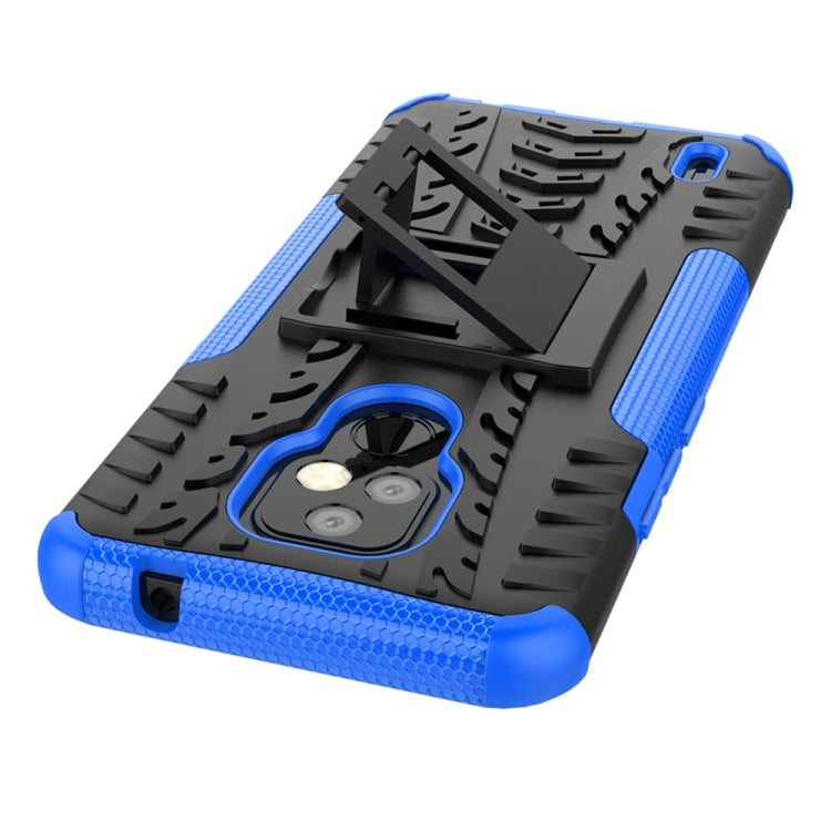 For Motorola Moto E7 Tire Texture Shockproof TPU+PC Protective Case with Holder