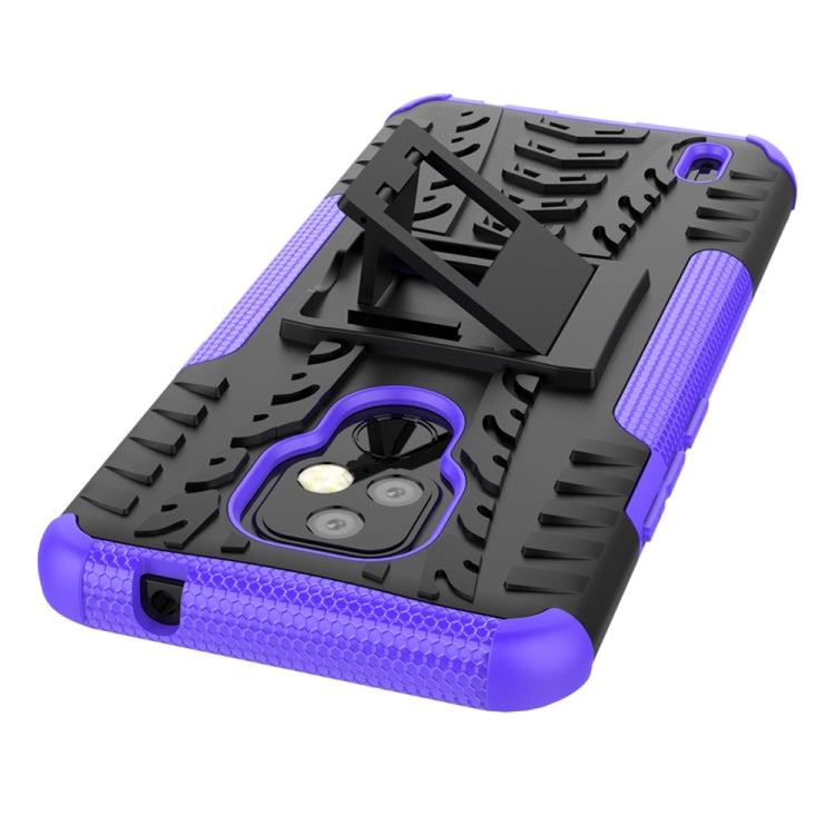For Motorola Moto E7 Tire Texture Shockproof TPU+PC Protective Case with Holder