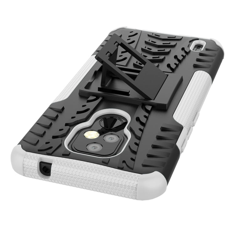 For Motorola Moto E7 Tire Texture Shockproof TPU+PC Protective Case with Holder