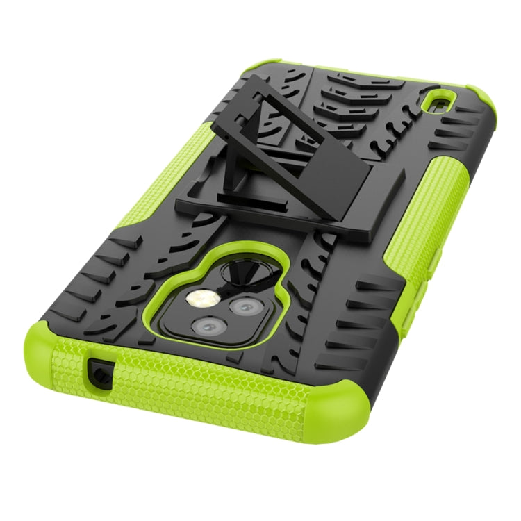 For Motorola Moto E7 Tire Texture Shockproof TPU+PC Protective Case with Holder