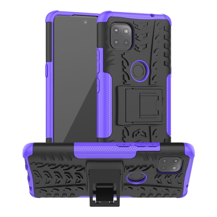 For Motorola Moto G 5G Tire Texture Shockproof TPU+PC Protective Case with Holder