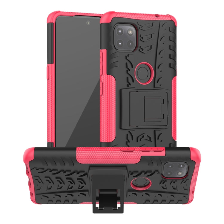 For Motorola Moto G 5G Tire Texture Shockproof TPU+PC Protective Case with Holder