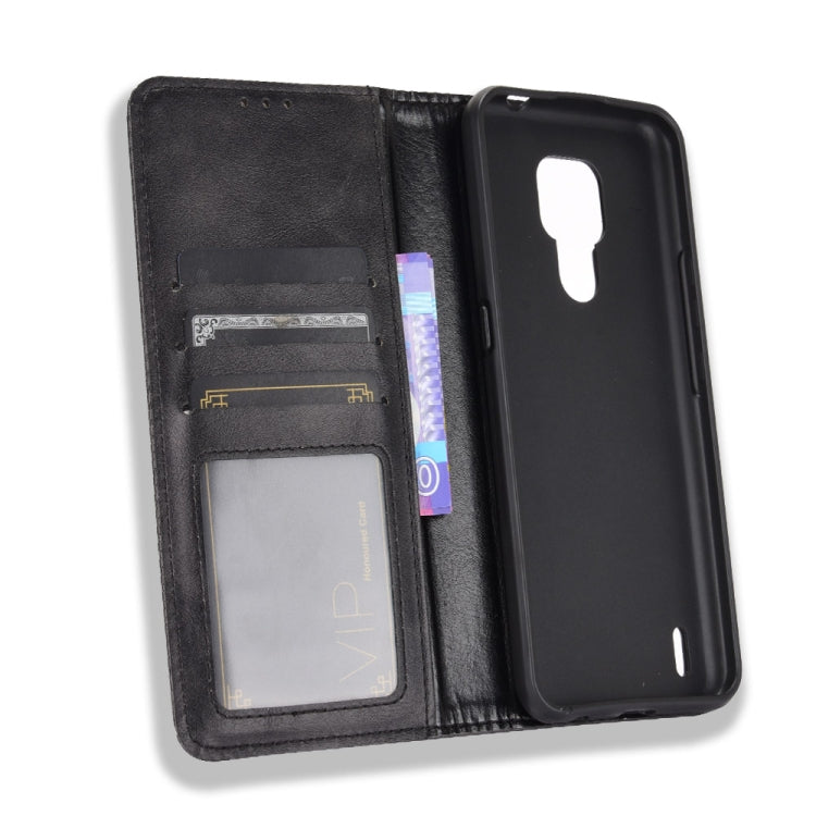 For Motorola Moto E7 Magnetic Buckle Retro Crazy Horse Texture Horizontal Flip Leather Case with Holder & Card Slots & Photo Frame