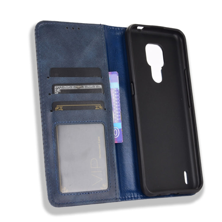 For Motorola Moto E7 Magnetic Buckle Retro Crazy Horse Texture Horizontal Flip Leather Case with Holder & Card Slots & Photo Frame