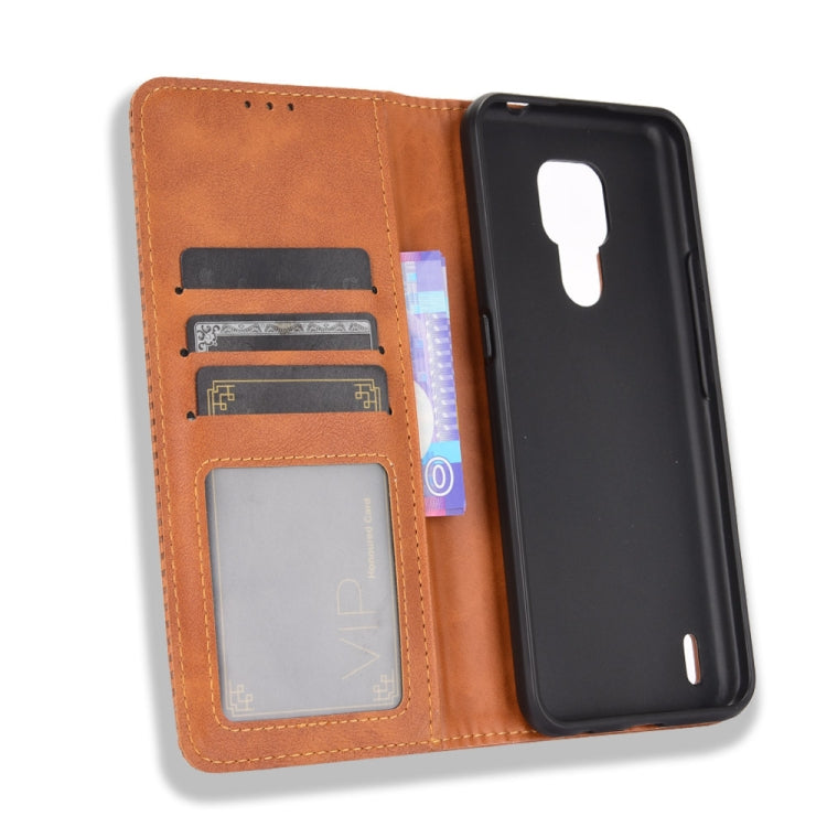 For Motorola Moto E7 Magnetic Buckle Retro Crazy Horse Texture Horizontal Flip Leather Case with Holder & Card Slots & Photo Frame