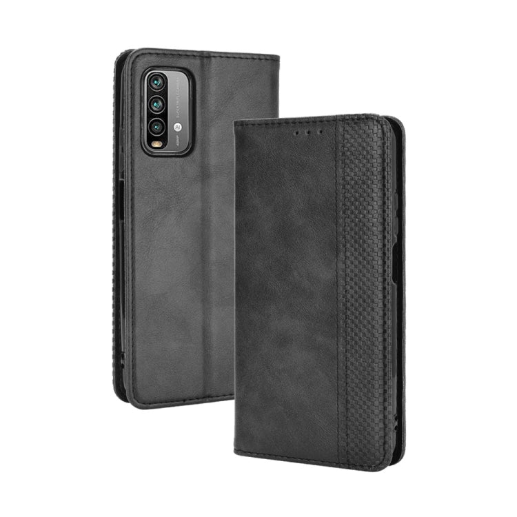 For Xiaomi Redmi 9T/ 9 Power Magnetic Buckle Retro Crazy Horse Texture Horizontal Flip Leather Case with Holder & Card Slots & Photo Frame