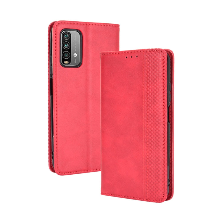 For Xiaomi Redmi 9T/ 9 Power Magnetic Buckle Retro Crazy Horse Texture Horizontal Flip Leather Case with Holder & Card Slots & Photo Frame