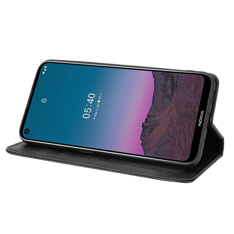 For Nokia 5.4 Magnetic Buckle Retro Crazy Horse Texture Horizontal Flip Leather Case with Holder & Card Slots & Photo Frame
