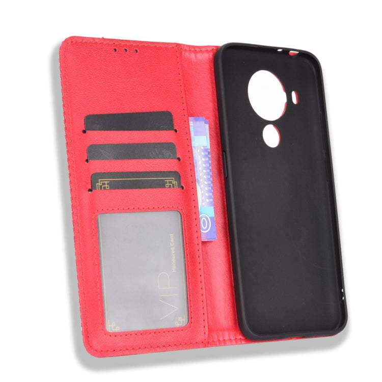 For Nokia 5.4 Magnetic Buckle Retro Crazy Horse Texture Horizontal Flip Leather Case with Holder & Card Slots & Photo Frame