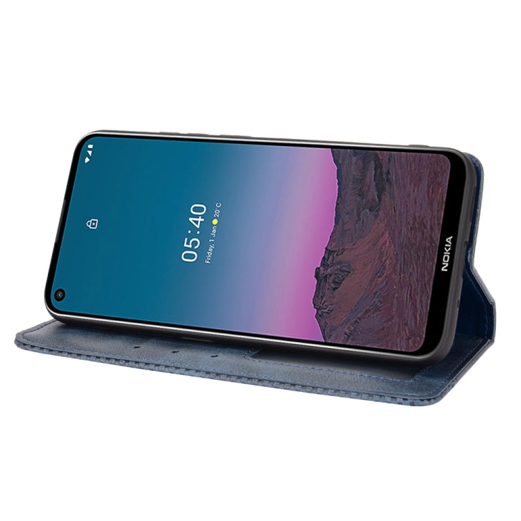 For Nokia 5.4 Magnetic Buckle Retro Crazy Horse Texture Horizontal Flip Leather Case with Holder & Card Slots & Photo Frame