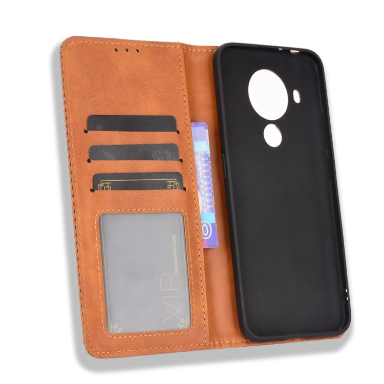For Nokia 5.4 Magnetic Buckle Retro Crazy Horse Texture Horizontal Flip Leather Case with Holder & Card Slots & Photo Frame