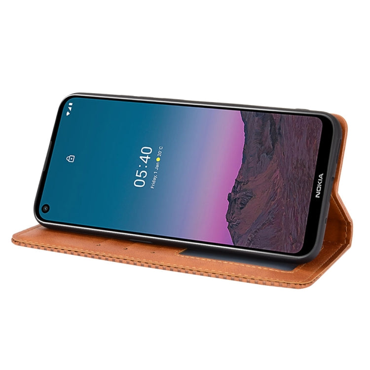 For Nokia 5.4 Magnetic Buckle Retro Crazy Horse Texture Horizontal Flip Leather Case with Holder & Card Slots & Photo Frame