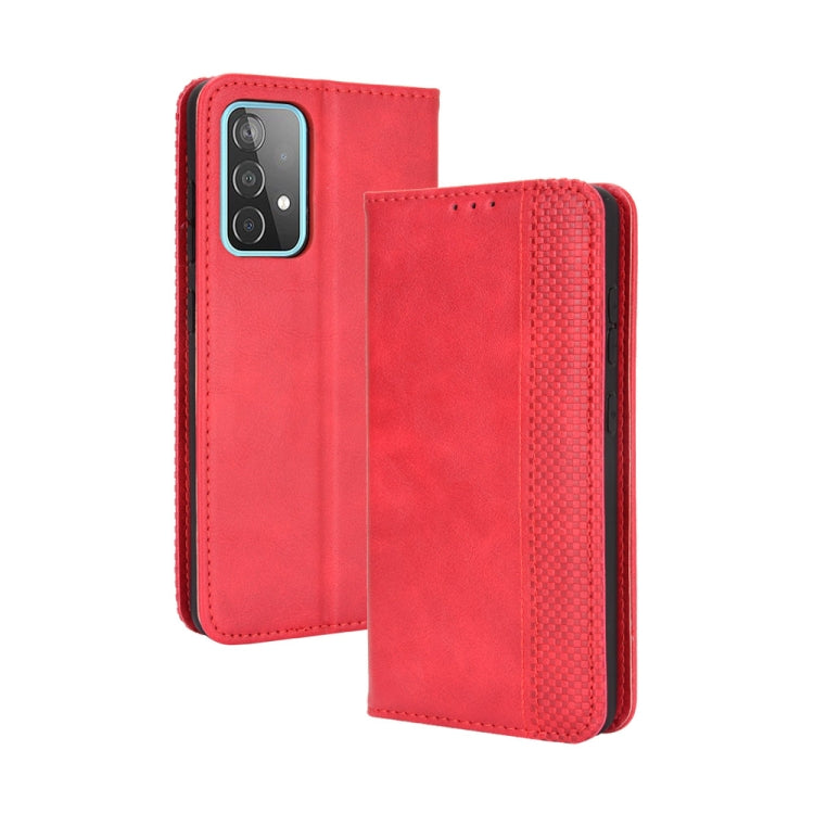 For Samsung Galaxy A72 5G Magnetic Buckle Retro Crazy Horse Texture Horizontal Flip Leather Case with Holder & Card Slots & Photo Frame