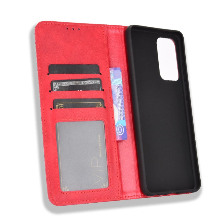 For Samsung Galaxy A72 5G Magnetic Buckle Retro Crazy Horse Texture Horizontal Flip Leather Case with Holder & Card Slots & Photo Frame