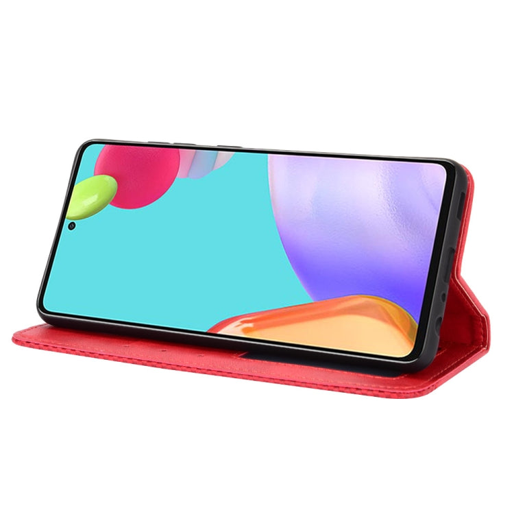 For Samsung Galaxy A72 5G Magnetic Buckle Retro Crazy Horse Texture Horizontal Flip Leather Case with Holder & Card Slots & Photo Frame