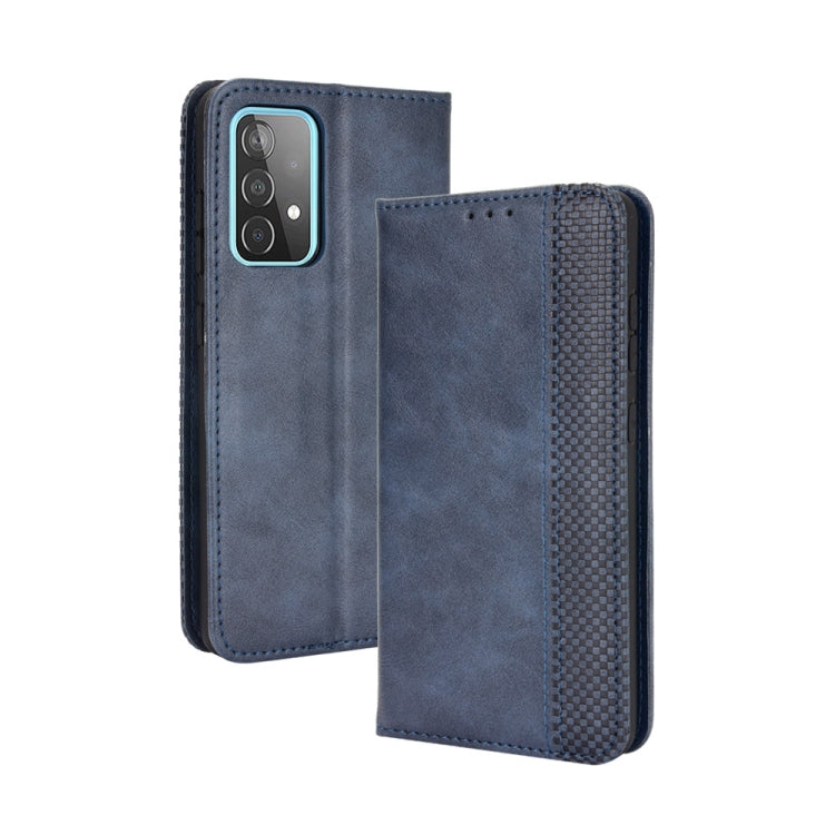 For Samsung Galaxy A72 5G Magnetic Buckle Retro Crazy Horse Texture Horizontal Flip Leather Case with Holder & Card Slots & Photo Frame