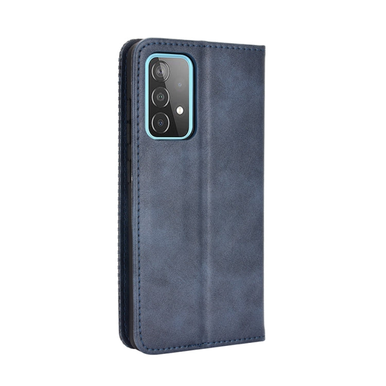 For Samsung Galaxy A72 5G Magnetic Buckle Retro Crazy Horse Texture Horizontal Flip Leather Case with Holder & Card Slots & Photo Frame