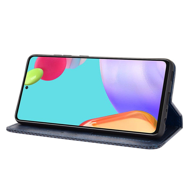 For Samsung Galaxy A72 5G Magnetic Buckle Retro Crazy Horse Texture Horizontal Flip Leather Case with Holder & Card Slots & Photo Frame