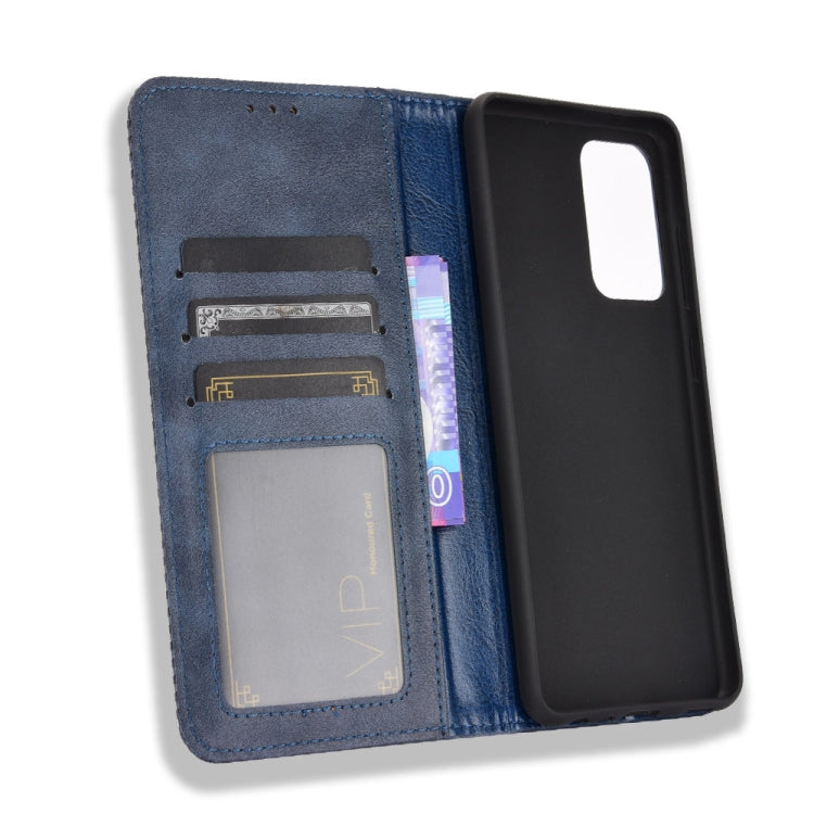 For Samsung Galaxy A72 5G Magnetic Buckle Retro Crazy Horse Texture Horizontal Flip Leather Case with Holder & Card Slots & Photo Frame