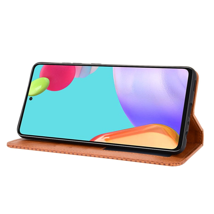 For Samsung Galaxy A72 5G Magnetic Buckle Retro Crazy Horse Texture Horizontal Flip Leather Case with Holder & Card Slots & Photo Frame
