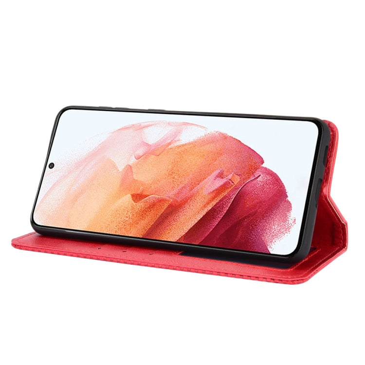 For Samsung Galaxy S21+ 5G Magnetic Buckle Retro Crazy Horse Texture Horizontal Flip Leather Case with Holder & Card Slots & Photo Frame