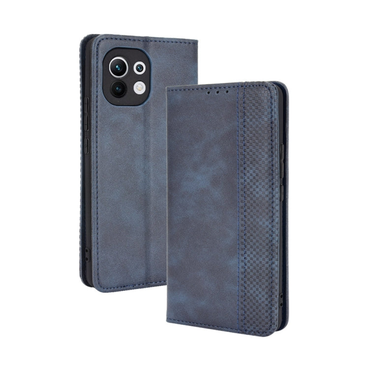 For Xiaomi Mi 11 Magnetic Buckle Retro Crazy Horse Texture Horizontal Flip Leather Case with Holder & Card Slots & Photo Frame