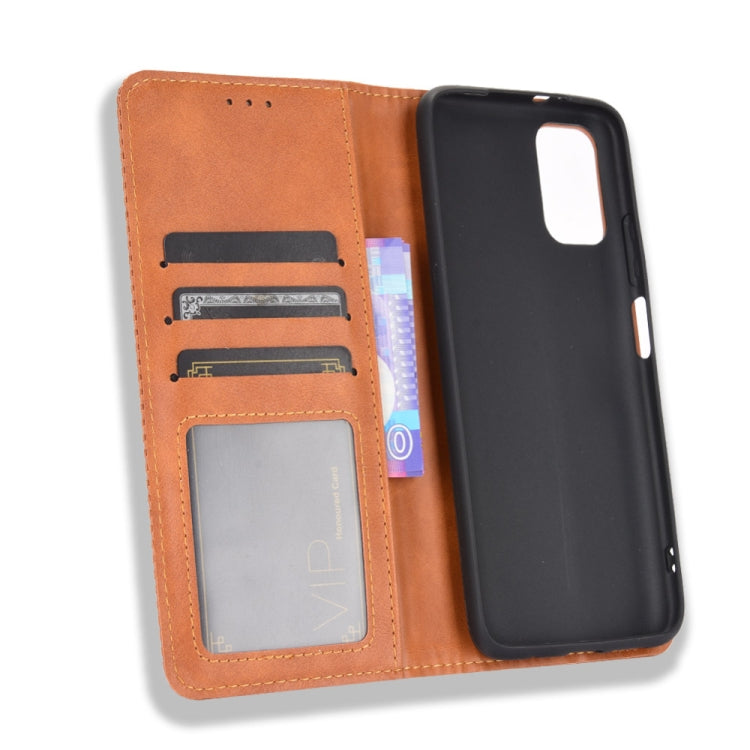 For Xiaomi Poco M3 Magnetic Buckle Retro Crazy Horse Texture Horizontal Flip Leather Case with Holder & Card Slots & Photo Frame