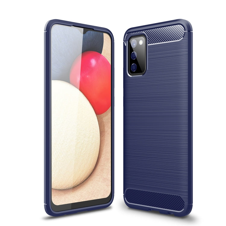For Samsung Galaxy A02s (European Version) Brushed Texture Carbon Fiber TPU Case