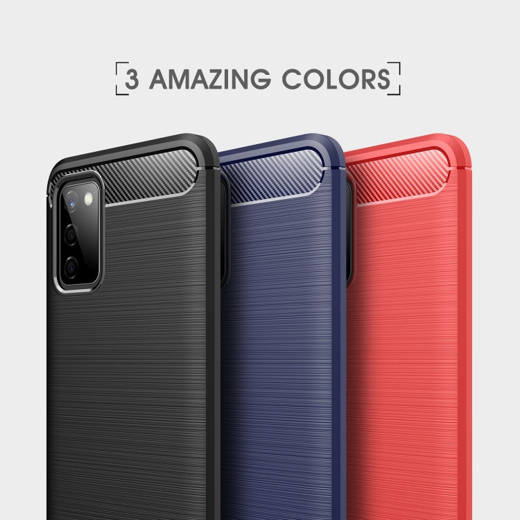 For Samsung Galaxy A02s (European Version) Brushed Texture Carbon Fiber TPU Case