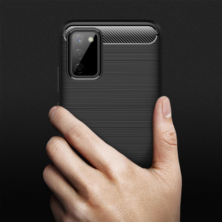 For Samsung Galaxy A02s (European Version) Brushed Texture Carbon Fiber TPU Case