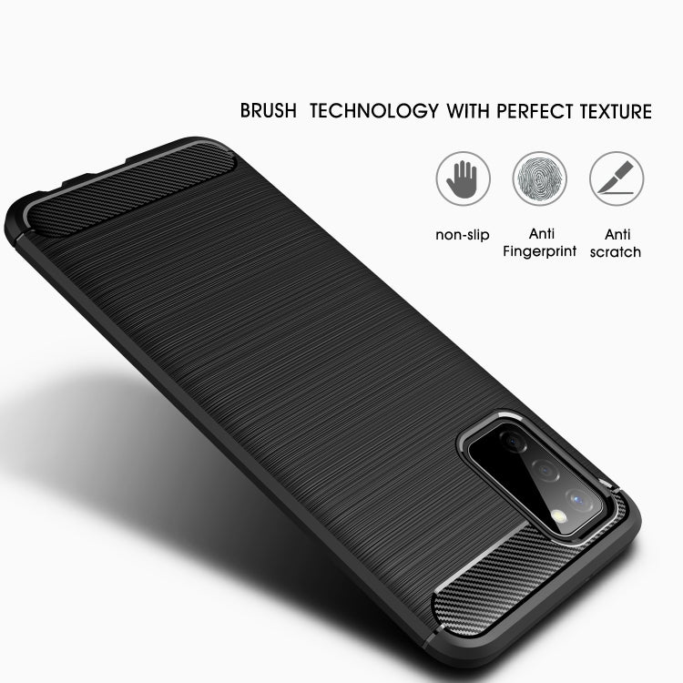 For Samsung Galaxy A02s (European Version) Brushed Texture Carbon Fiber TPU Case
