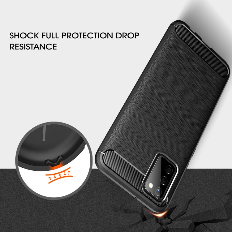 For Samsung Galaxy A02s (European Version) Brushed Texture Carbon Fiber TPU Case