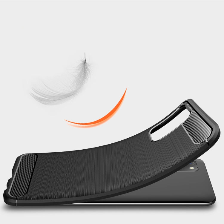 For Samsung Galaxy A02s (European Version) Brushed Texture Carbon Fiber TPU Case