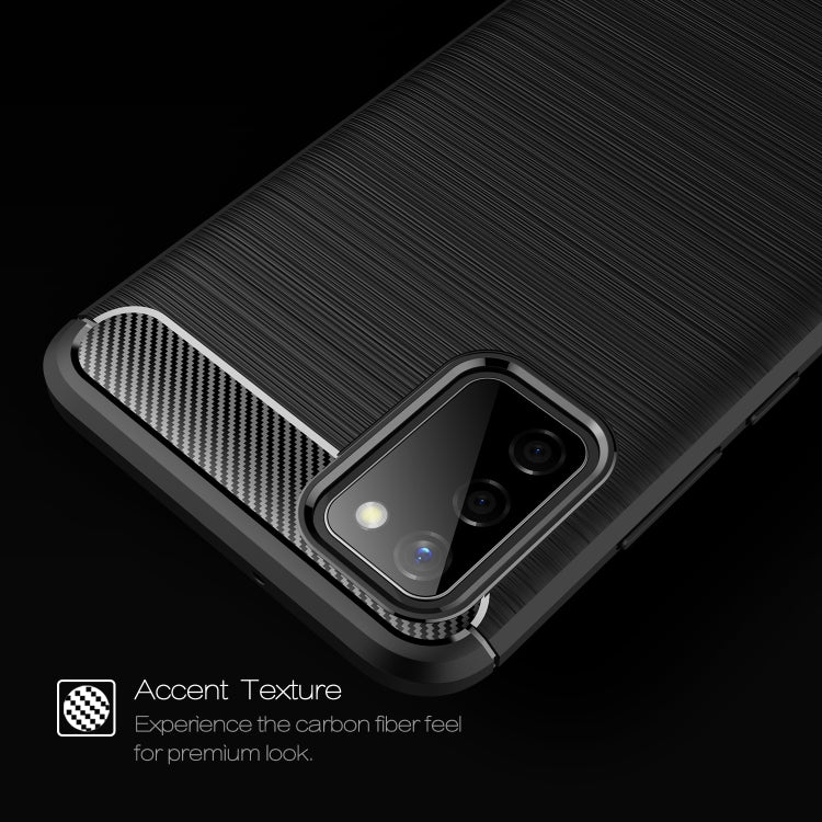 For Samsung Galaxy A02s (European Version) Brushed Texture Carbon Fiber TPU Case