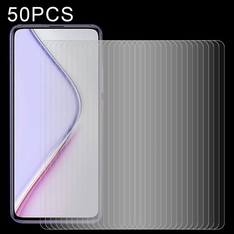 For Xiaomi Black Shark 5 / 5S / 5 Pro / Redmi K40 / K40S 50 PCS 0.26mm 9H 2.5D Tempered Glass Film