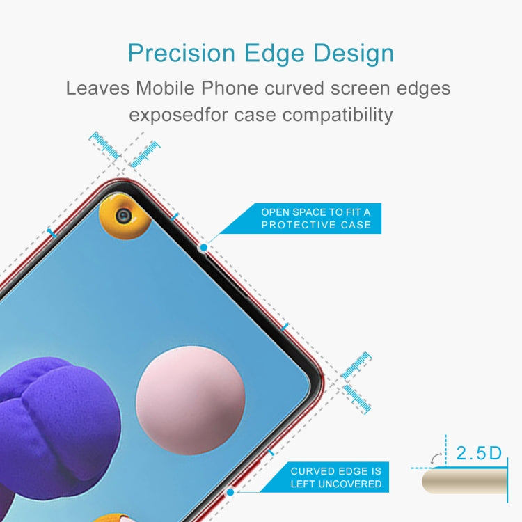 For Samsung Galaxy A21s 50pcs 0.26mm 9H 2.5D Tempered Glass Film