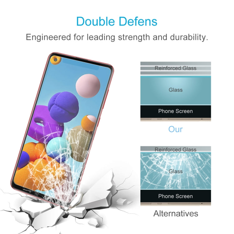 For Samsung Galaxy A21s 50pcs 0.26mm 9H 2.5D Tempered Glass Film
